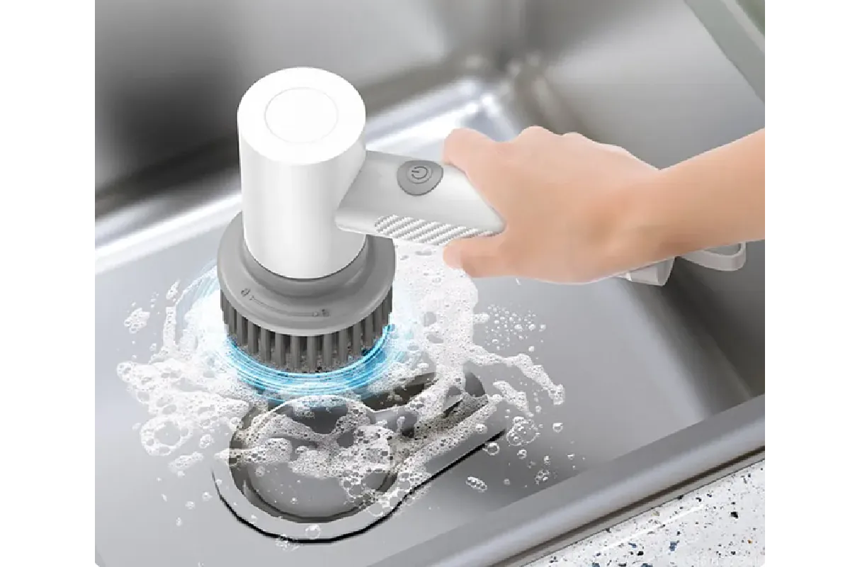 LIMPIADOR ELÉCTRICO INALÁMBRICO CON 5 CABEZALES DE CEPILLO DE LIMPIEZA