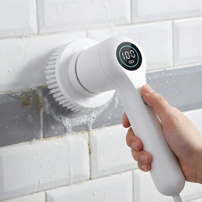 LIMPIADOR ELÉCTRICO INALÁMBRICO CON 5 CABEZALES DE CEPILLO DE LIMPIEZA