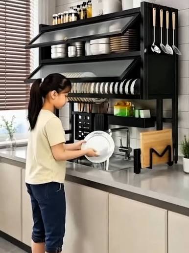 ESCURRIDOR DE PLATOS 2 NIVELES CON TAPA